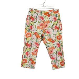 Lauren Ralph Lauren Floral Side Zipper Capri Pants Sz 12 EUC